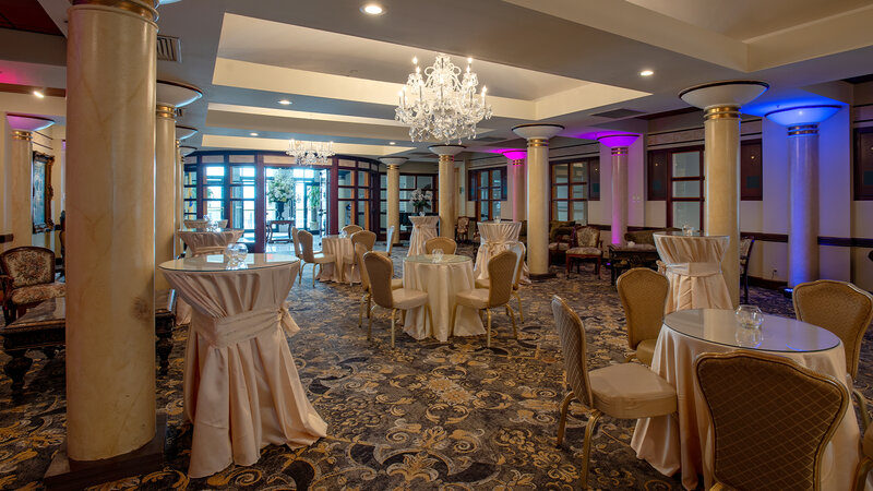 Many tables in private reception room